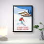 Personalised Female Skier Art Poster, thumbnail 2 of 6