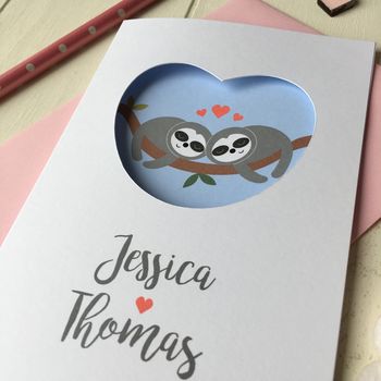 Personalised Sloths Valentine's Card, 3 of 4