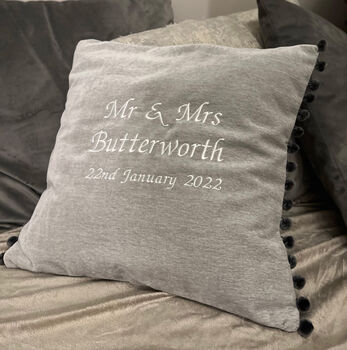 Personalised Couples Anniversary Cushion, 2 of 3