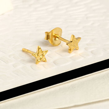 Star Stud Earrings, 18k Gold Vermeil Or Sterling Silver, 5 of 7