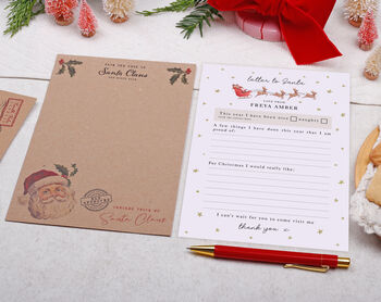 Personalised Letter To Santa And Blank Letter For Response With Sleigh Design, 3 of 5