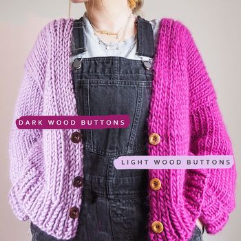 Button 'Knit' Up Slouchy Cardigan Knitting Kit, 2 of 12