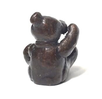 ‘Milo’ Solid Bronze Miniature Teddy Bear In Gift Box, 3 of 5
