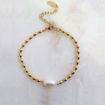 Non Tarnish Bead Chain And Pearl Bracelet, 2 of 7