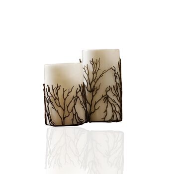 Handmade Brass Branch Embellished Marble Vases – Set Of Two, 2 of 2