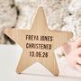 Personalised Baby Christening Gift Wooden Star Keepsake, thumbnail 2 of 3
