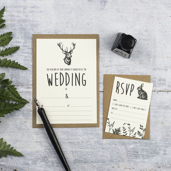 Enchanted Forest DIY Wedding Invitation Set, 5 of 7