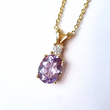 Lavender Amethyst Pendant Necklace In Sterling Silver, 6 of 11