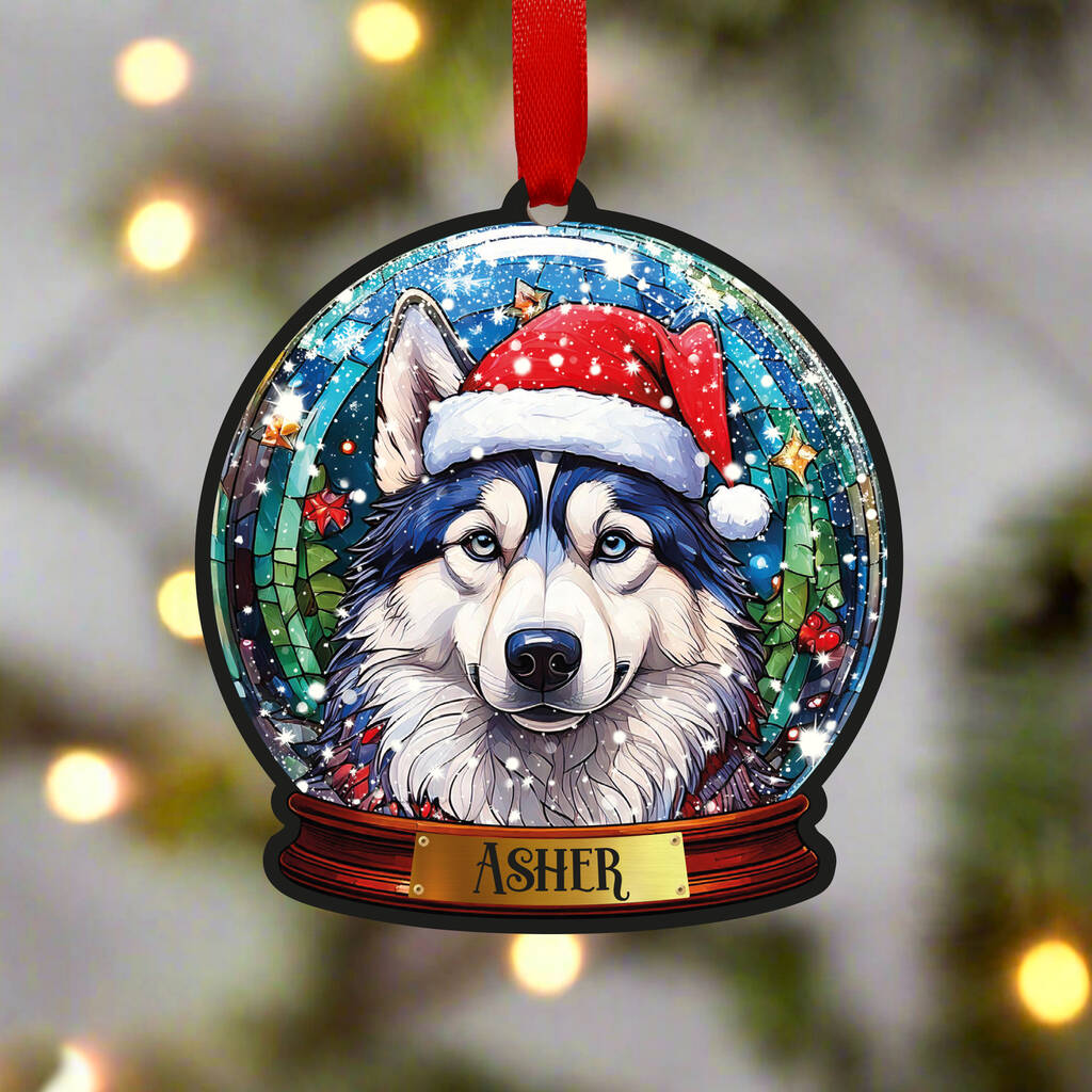 Husky Dog Tree Decoration, 1 of 2