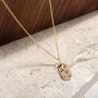 Gold Vermeil Scattered Sparkly Dog Tag Necklace, thumbnail 1 of 5
