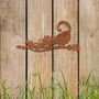 Rusty Metal Cat Chasing Mouse Garden Decor Art, thumbnail 8 of 10