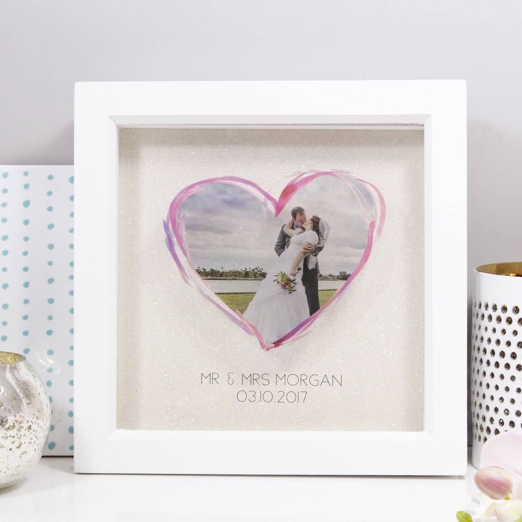 Personalised Photo Wedding Glass Photo Frame By Olivia Morgan Ltd