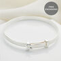 Personalised Sterling First Diamond Kiss Bangle, thumbnail 1 of 7
