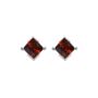 Sterling Silver Princess Cut Birthstone Earrings January Garnet, thumbnail 2 of 5