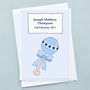 'Baby Boy Rattle' Personalised Baby Card, thumbnail 3 of 3