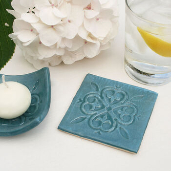 Moroccan Style Teal Coaster, 2 of 8