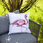 Inky Flamingo Outdoor Cushion For Garden Furniture, thumbnail 3 of 9