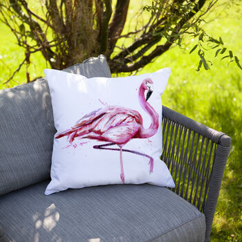 Inky Flamingo Outdoor Cushion For Garden Furniture, 3 of 9