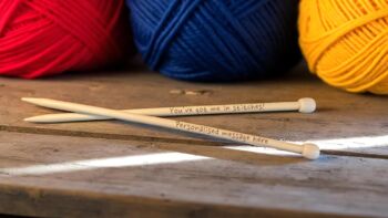Personalised Bamboo Knitting Needles Two Pack Engraved, 3 of 8