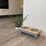 Personalised Pine Top Raised Bowl Feeding Stand, thumbnail 4 of 11