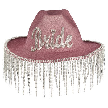 Pink Glitter Bride Cowgirl Hat, 2 of 2