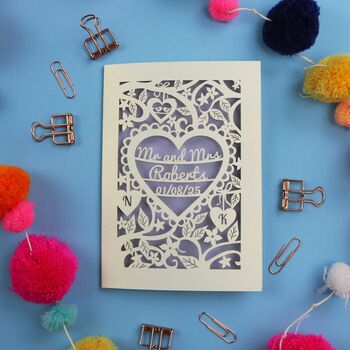 Personalised Papercut Wedding Card, 6 of 10