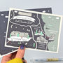 Illustrated Bespoke Winter Map Wedding Invitation, thumbnail 2 of 11