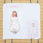 Personalised Scandi Hearts Baby Milestone Blanket, thumbnail 1 of 3