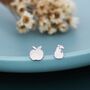 Mismatched Sterling Silver Apple And Pear Stud Earrings, thumbnail 7 of 12