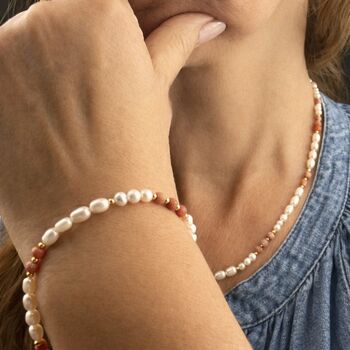 Adjustable Pearl Bracelet With Gemstone Beads, 2 of 13