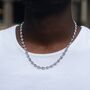 Silver Hammered Mariner Chain Chunky Puff Anchor Stainless Steel Necklace For Men, thumbnail 1 of 12