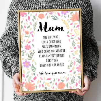 October Birthday Cosmos Birth Flower Affirmations Gift For Mum Print, 6 of 8