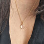 18ct Gold Vermeil Plated Round Rose Quartz Necklace, thumbnail 2 of 3