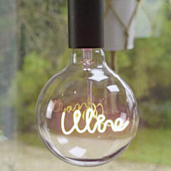 Wine Text Light Bulb And Table Lamp, 4 of 5