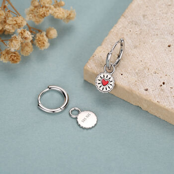 Sterling Silver Jam Biscuit Charm Hoop Earrings, 4 of 12