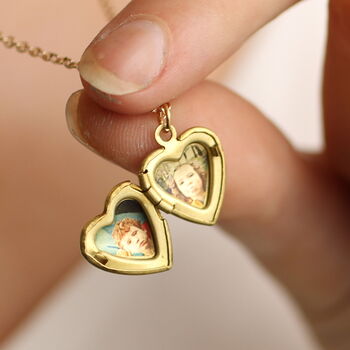 Tiny Small Heart Miniature Personalised Locket Necklace, 7 of 12