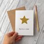 Embroidered You’re A Star Letterpress Card, thumbnail 1 of 2