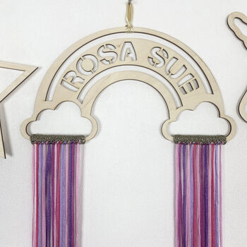 Personalised Wooden Rainbow With Luxury Fringing, 7 of 12
