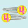 4th Birthday Hair Clips, thumbnail 2 of 2