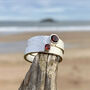 Garnet January Birthstone Ring Textured Sterling Silver, thumbnail 1 of 8