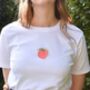 Peachy Af Embroidered T Shirt, thumbnail 1 of 2