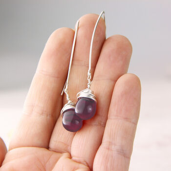All Wrapped Up Glass Drop Silver Earrings, 3 of 10