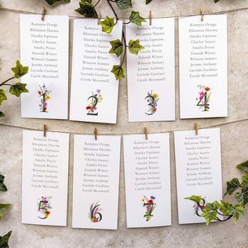 Wildflower Numbers Hanging Table Plan Cards, 2 of 3