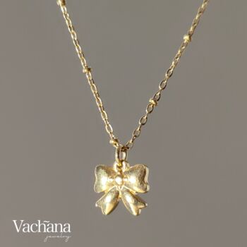 Stainless Steel Cute Bow Pendant Necklace, 2 of 3