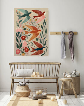 Flying Birds Folk Style Art Print, 2 of 5