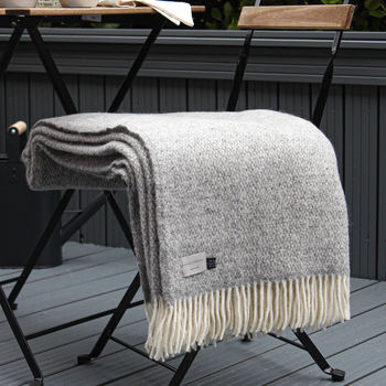 Grey And Cream Wool Throw, 3 of 6