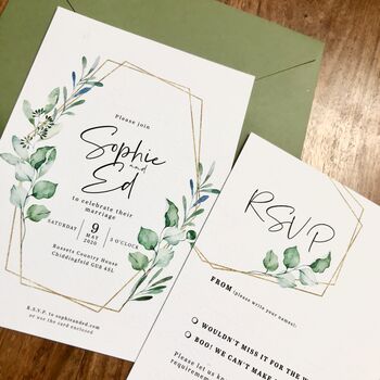 Eucalyptus Wedding Invitation // Wedding Stationery, 3 of 5