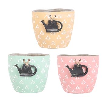 Set Of Three Pastel Watering Can Planters, 2 of 9