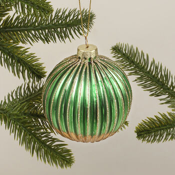 G Decor Glass Green And Gold Christmas Decoration, 2 of 4