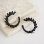 Large Black Crystal Spiral Hoop Earrings, thumbnail 2 of 3